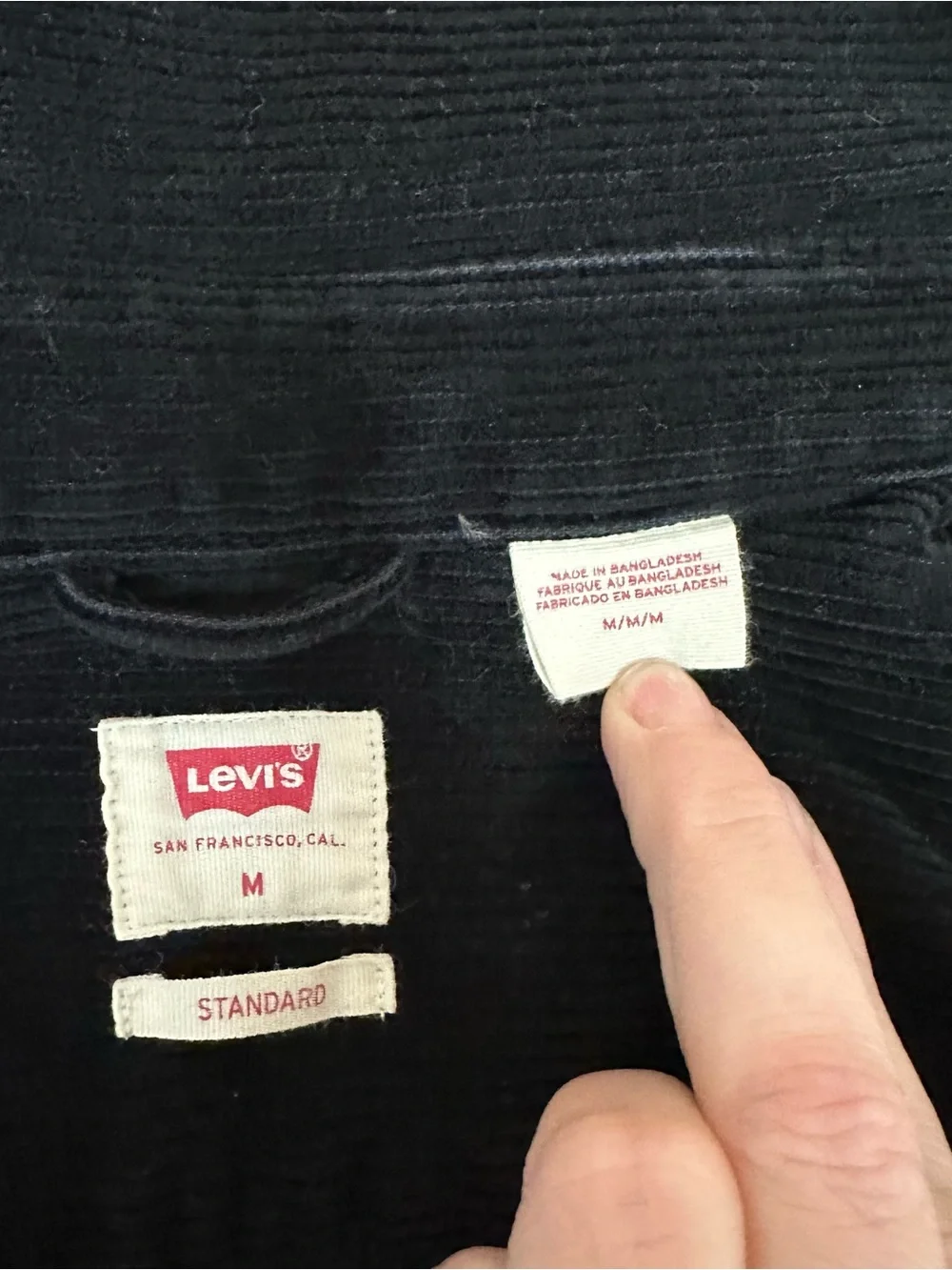 Levi’s men’s Jackson Worker Overshirt black corduroy shacket medium